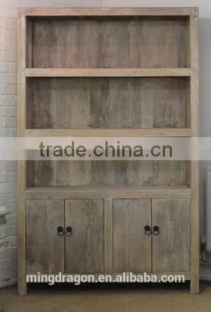 French country style antique solid wood bookcase P18