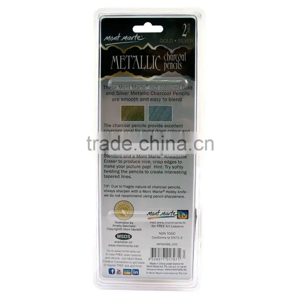 Mont Marte Metallic Charcoal Pencils 2pce photo-2