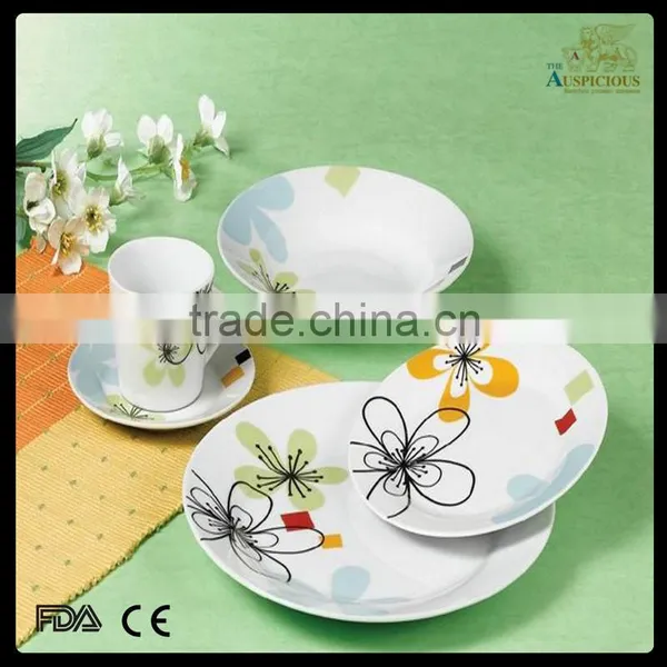 Hotsale 20/30pcs Square Decal Porcelain Turkish Dinner Set photo-2