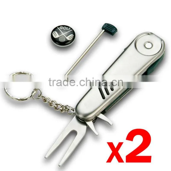 2 Pcs Golf Multi-tool Brush Marker Pen Divot Pitch Holder Wooden Tees Golf Bags photo-6