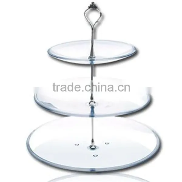 5 Set 3 Tier Metal Silver Cake Plate Stands Crown Centre Handle Rods Display Holder Fittings Wedding Party photo-5