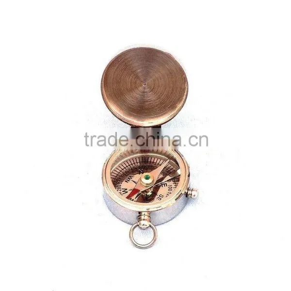 Chrome Magellan Compass -Brass Pendant Silver Finishing Compass 13361 photo-4