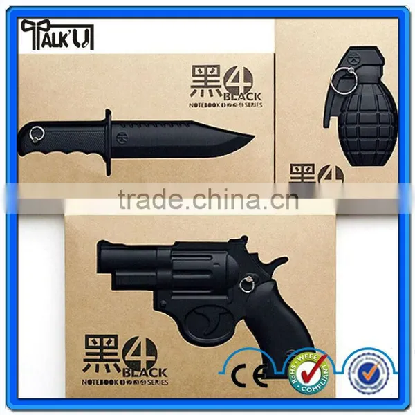 Fancy cool paper notebooks/black page notebook/gun fire systems notebook