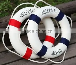 Cloth Navy Accent Welcome Aboard Life Ring Decoration Only