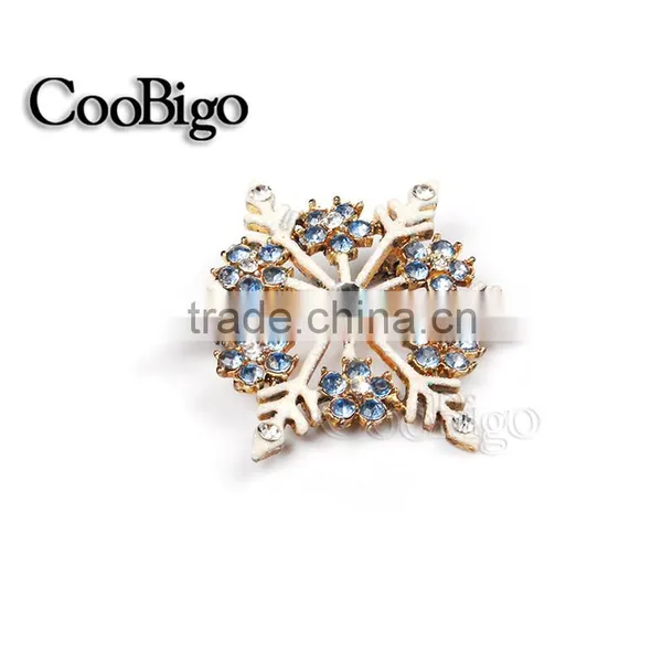 Fashion Jewelry Rhinestone Glitter Powder Snowflake Pin Brooch Gold Plated Christmas Party Gift Promotion Apparel Accessories photo-2