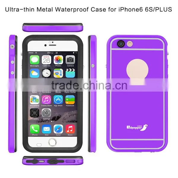 Slim Protective Waterproof Phone Case for Iphone 6 Plus Aluminum Metal Frame Full-Body Underwater photo-3
