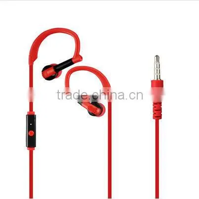 Colorful Flat Cable Sport Earphone /earbuds With Microphone
