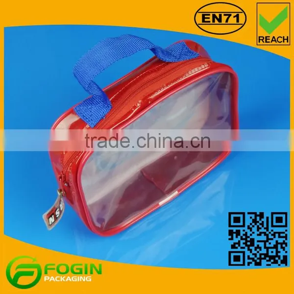 Red Pvc Makeup Travel Bag With Handle photo-2
