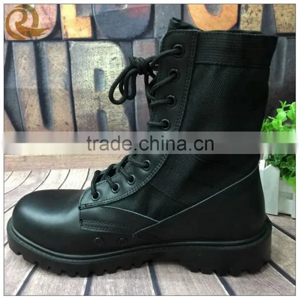 Wholesale Black Leather Combat Military Police Tactical Boots for Man photo-2