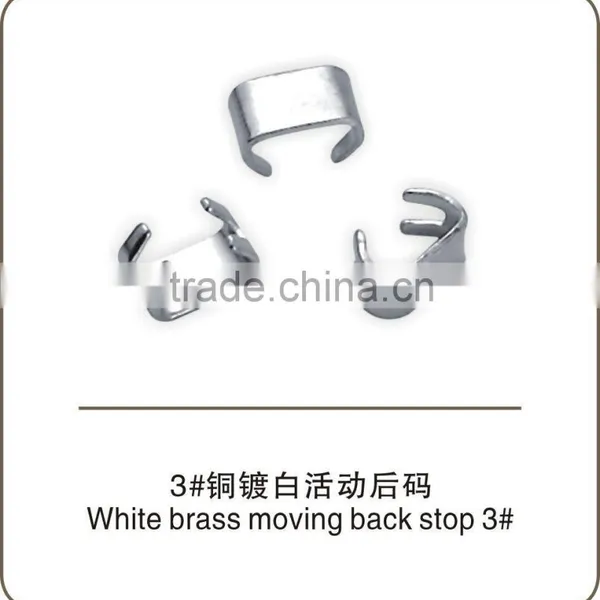 WHITE BRASS No.3 MOVABLE BOTTOM STOP Zipper Accessories Zipper Parts