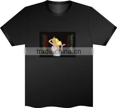 Sound Activated DJ shape LED Light EL Music LED T-Shirt Party dance SJ 008