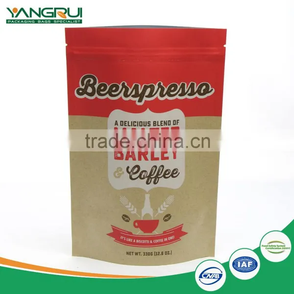 Stand up Pouch With Zipper Coffee Bag Kraft Paper photo-3