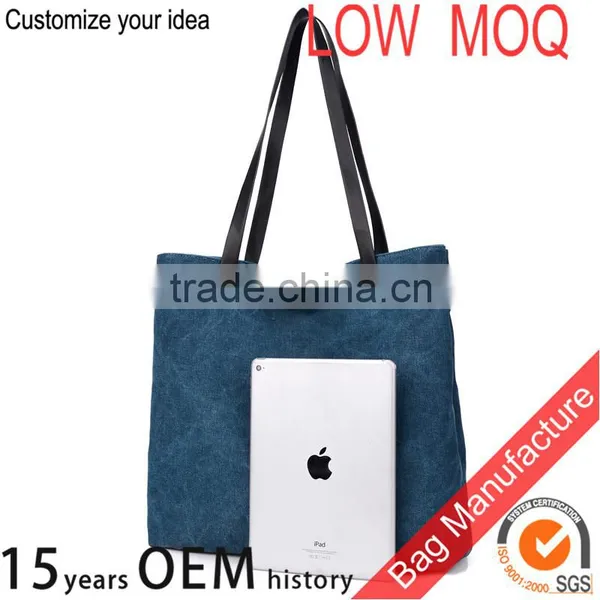 Custom Lady Tote Handbags With Leather Handle photo-2