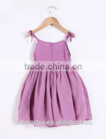 China Girls Summer Cotton Chiffon Pleated Braces Princess Skirt photo-2