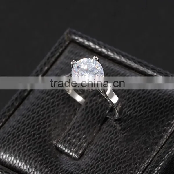 Simple Ring Design Single Prong Setting Zircon Finger Ring Small Elegant Rings For Women photo-3