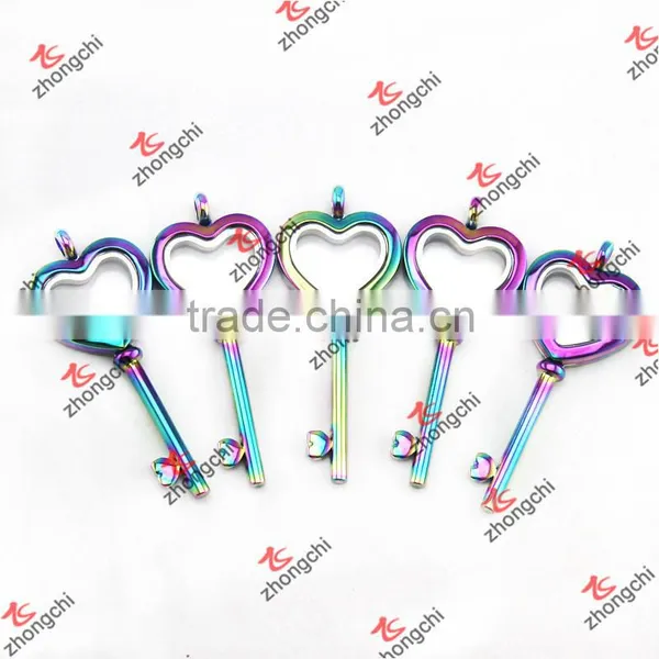Colorful Rectangle Glass Memory Lockets Wholesale ZC Metalic Jewelry photo-6