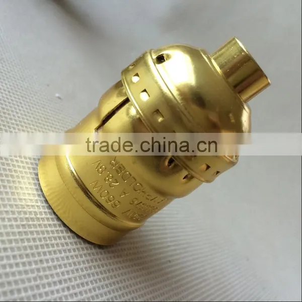 Vintage E27 Aluminum Lamp Holder Socket With Switch Brass/Gold/Silver/Black photo-2
