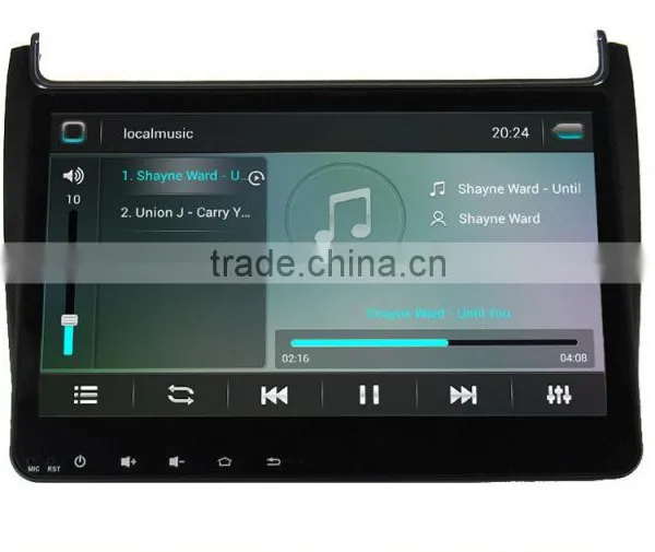 FUNWIN 10.1" Android 4.4.2 Car Multimedia System Double Din for vw Polo Car Radio Gps Audio System GPS photo-2
