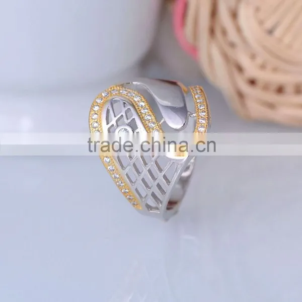 925 Sterling Silver Net Shaped Letter s Ring With Gold Plated for Women photo-2
