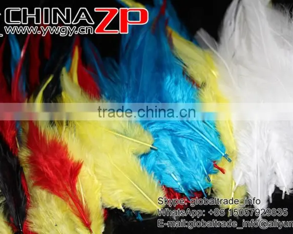 Leading Supplier CHINAZP Bulk Sale Good Quality Cheap Dyed Mix Colors Chicken Rooster Saddle Feathers photo-4