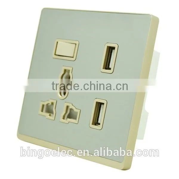 UK Standard Combination 13a Switch Socket With Double USB Socket photo-2