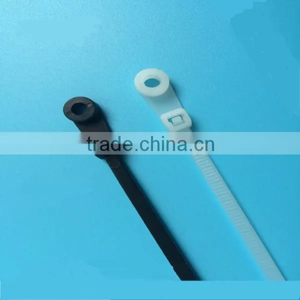 10 Years Exporter Nylon 66 Black & White 50Lbs Mountable Head Cable Tie photo-5