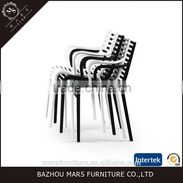 Low Price Stack Plastic Chair Armrest Dining Chair