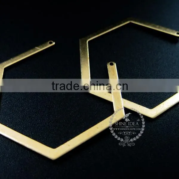 40*34mm Raw Brass Simple Pendant Charm DIY Earrings Chandelier Jewelry Findings 1800161 photo-3