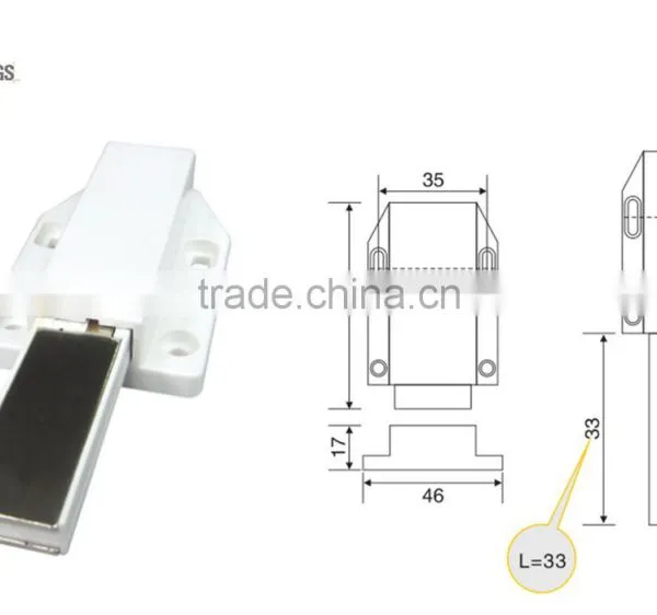 Furniture Push to Open Latch System Door Catch Magnetic Catch Cabinet Catch photo-2