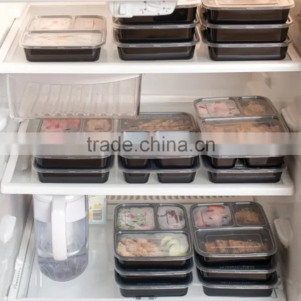 Microwave Safe Food Container Lid 3 Divided Plastic Lunch Box photo-6
