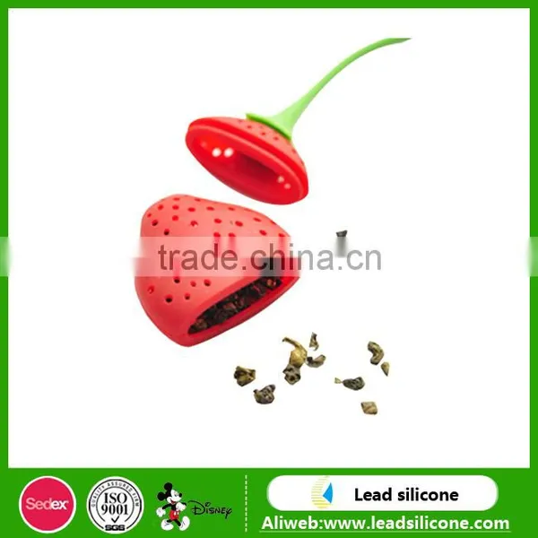 Factory Price BPA Free Silicone Strawberry Tea Strainer Infuser photo-4