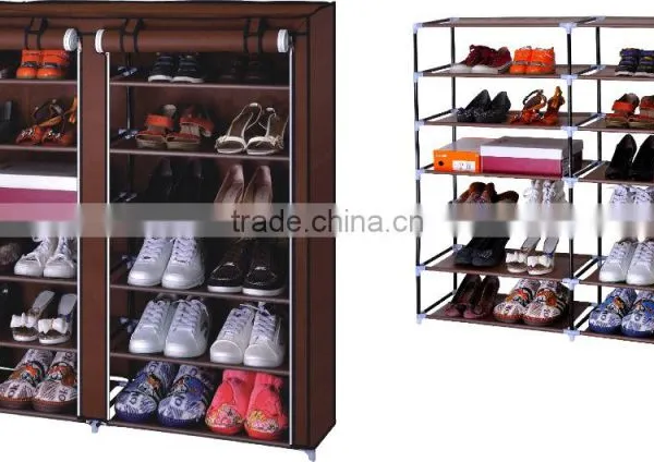 Store More Modern Double Door 6 Tiers Shoe Rack With Dustproof Cover photo-2