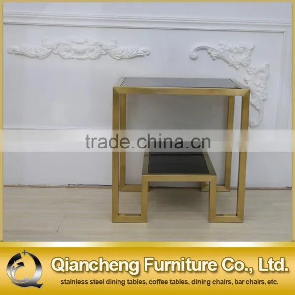 2016 Eurpean Style Brushed Golden Stainless Steel Side Table photo-2