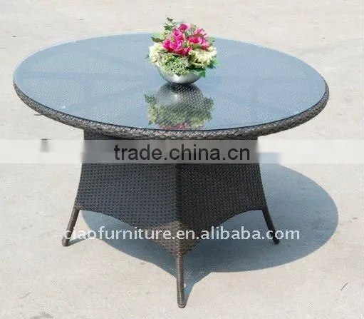 Garden Rattan Round Table Coffee Shop Furniture photo-2