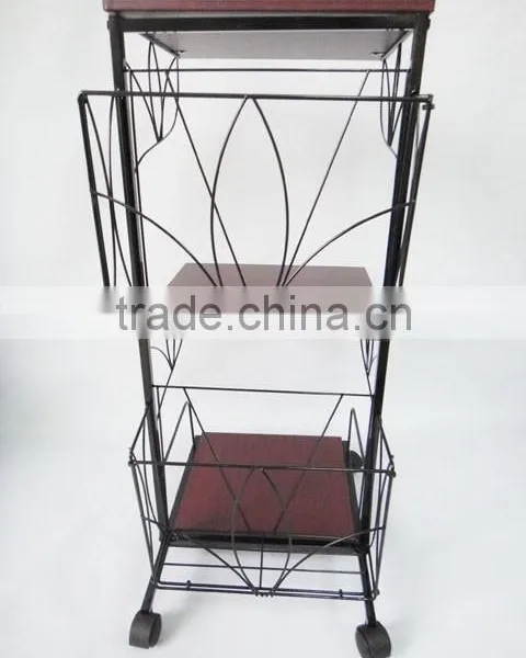 Multi-Function 3 Tiers Removable Sofa Side Table Rolling Magazine Table photo-2