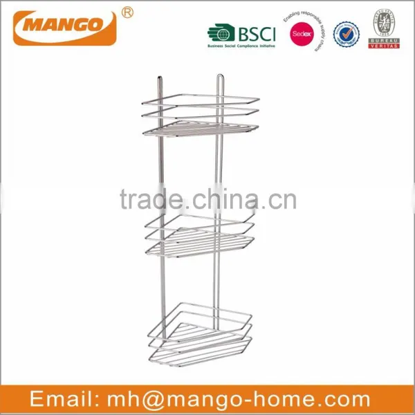 Chrome Plating Metal Wire Bathroom Corner Shelf photo-3
