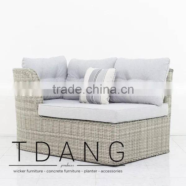 Dreux Right Hand Outdoor Bench - Vietnam Poly Rattan - Wicker Furniture photo-2