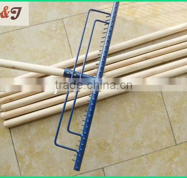 32 Teeth Metal Rake Natural Wooden Garden Rake Handle photo-2