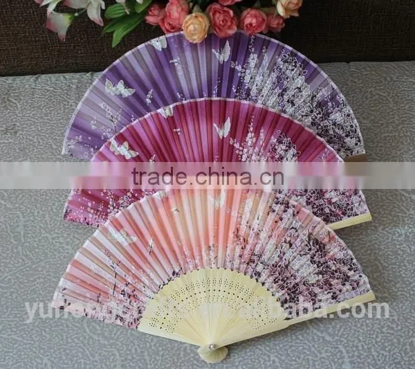 High-grade Bamboo Ladies Silk Hand Fan photo-3