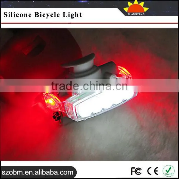 Colorful Shell 7 LED 3*AAA Multi-function Strobe Light on Bike Safety Silicone Bicycle Front Rear Wheel Light photo-2