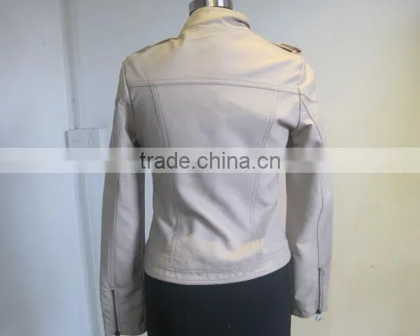Anti-Wrinkle Feature and Winter Season Ladies PU Leather Jacket photo-3