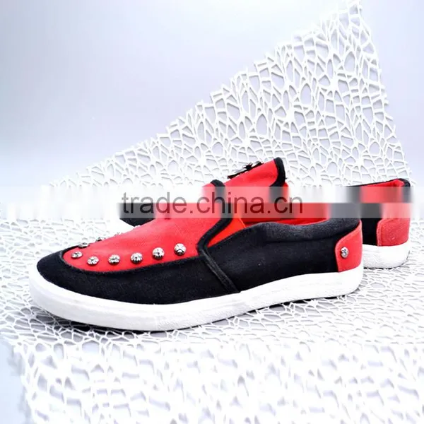 Comfortable Design Student Fashion Flat Slip-on Men Canvas Shoes With Rivet photo-6