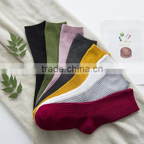 Zm33452a Bulk Wholesale Fahsion Socks Cheap Pure Color Women Cotton Socks photo-3