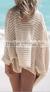 EY0005A Beach Style Ladies Knitted Cardigan Dip Dye Fluffy Women Kimono Cardigan photo-2