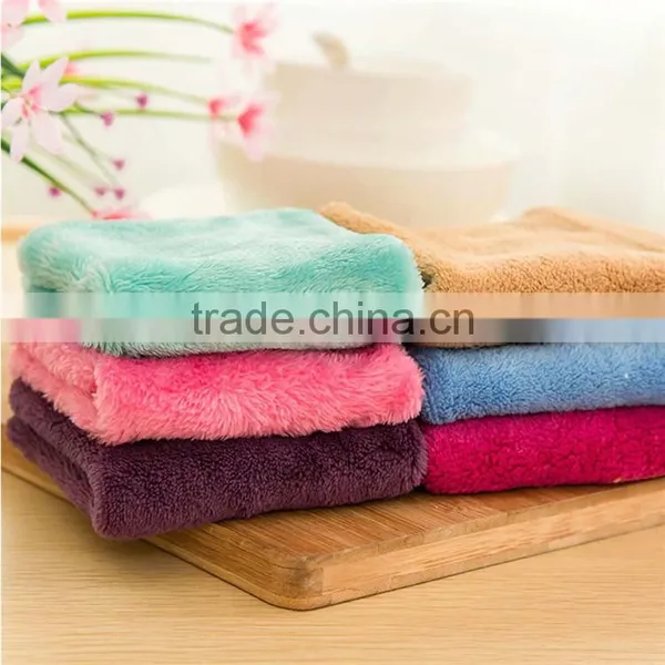 25X25CM Microfiber Coral Fleece Flannel Table Knit Hand Cloth photo-6