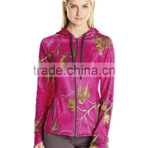 Latest Women Lightweight Camo Sweatshirt Zip Pullover Hoodies Sweatshirts Wholesale Organic photo-6