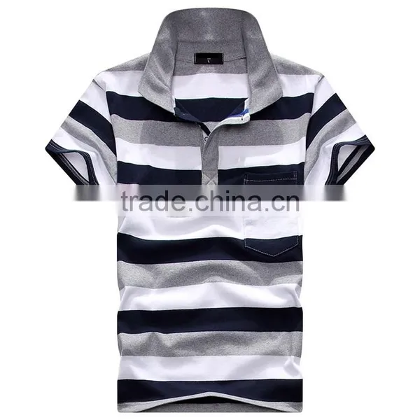 European and American Leisure Lapel Stripes Men's Shirt Collar photo-5