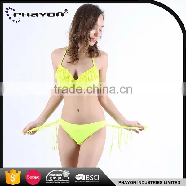 < OEM>beachwear Photo Halter Bikini High Neck Crop Top Bikini photo-2