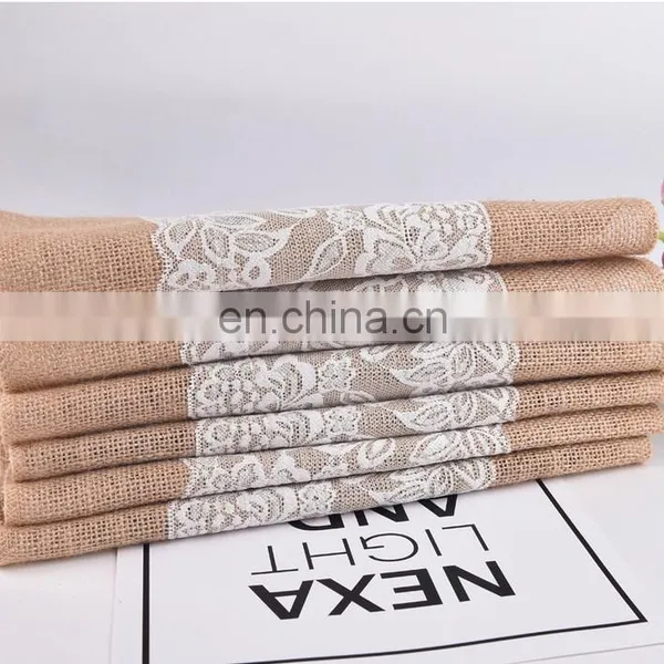 Decorated Lace Burlap Christmas Table Runner photo-2