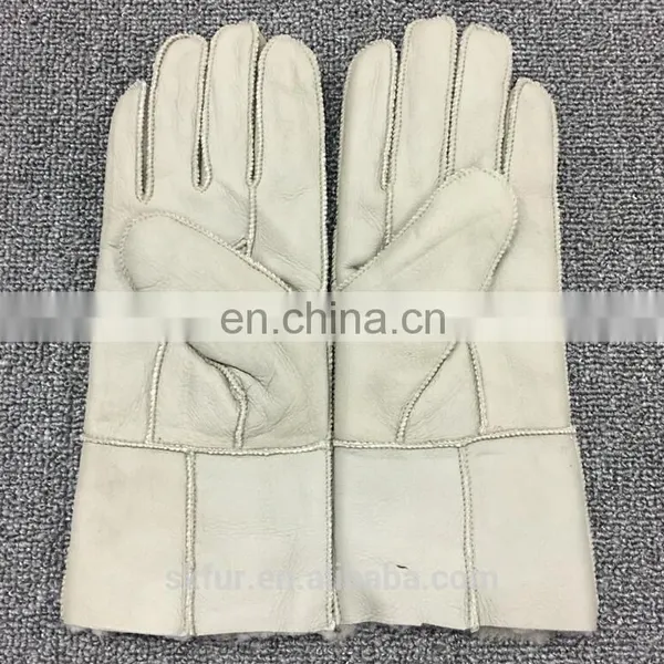 China Factory Wholesale Genuine Sheepskin Fur Leather Gloves for Men and Kids photo-5